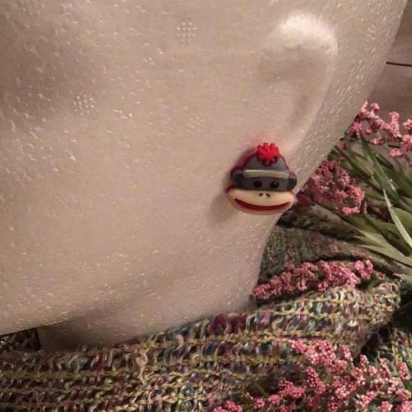 2/$10.00 Monkey Sock Earrings - Picture 3 of 4